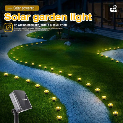 Solar LED Garden Pathway Light 15/30LEDS 8 Modes Outdoor Waterproof Lawn Lamp for Camping Weddings Christmas Holiday Lighting - PatioLix