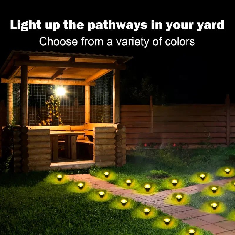 Solar LED Garden Pathway Light 15/30LEDS 8 Modes Outdoor Waterproof Lawn Lamp for Camping Weddings Christmas Holiday Lighting - PatioLix