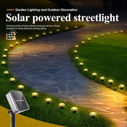 Solar LED Garden Pathway Light 15/30LEDS 8 Modes Outdoor Waterproof Lawn Lamp for Camping Weddings Christmas Holiday Lighting - PatioLix