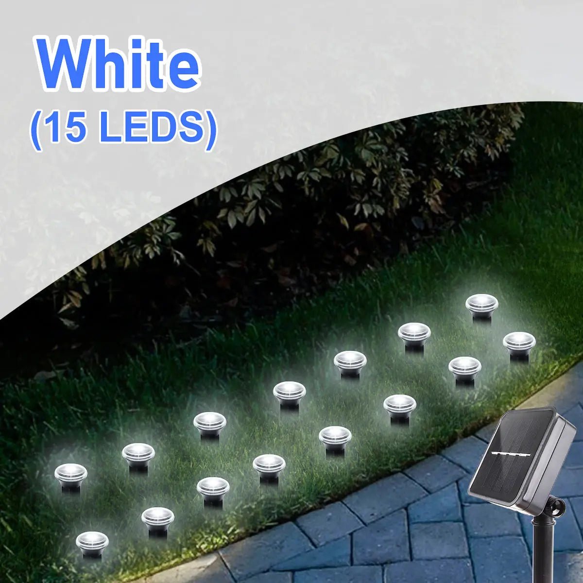 Solar LED Garden Pathway Light 15/30LEDS 8 Modes Outdoor Waterproof Lawn Lamp for Camping Weddings Christmas Holiday Lighting - PatioLix