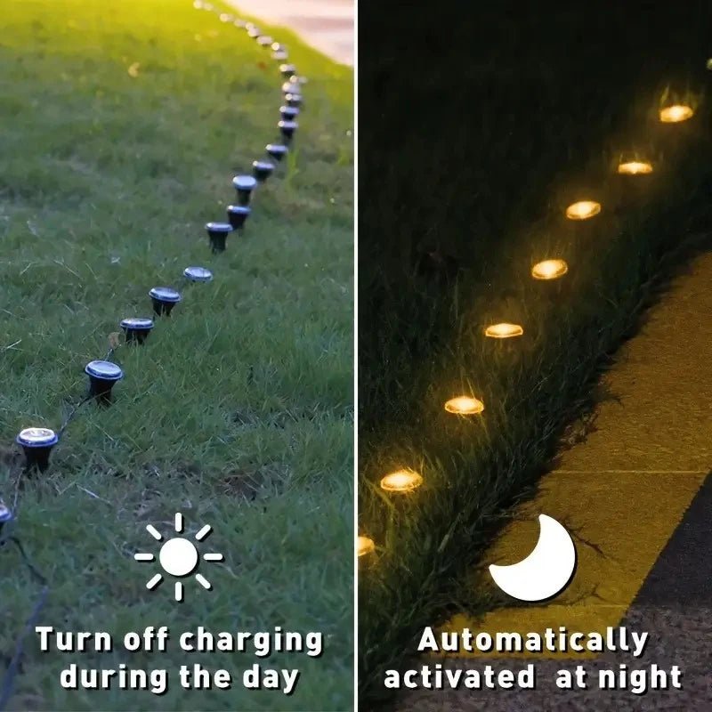 Solar LED Garden Pathway Light 15/30LEDS 8 Modes Outdoor Waterproof Lawn Lamp for Camping Weddings Christmas Holiday Lighting - PatioLix