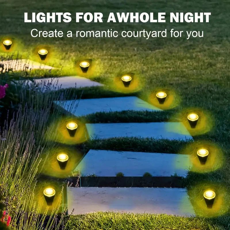 Solar LED Garden Pathway Light 15/30LEDS 8 Modes Outdoor Waterproof Lawn Lamp for Camping Weddings Christmas Holiday Lighting - PatioLix