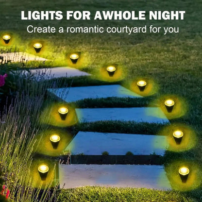 Solar LED Garden Pathway Light 15/30LEDS 8 Modes Outdoor Waterproof Lawn Lamp for Camping Weddings Christmas Holiday Lighting - PatioLix
