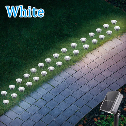 Solar LED Garden Pathway Light 15/30LEDS 8 Modes Outdoor Waterproof Lawn Lamp for Camping Weddings Christmas Holiday Lighting - PatioLix