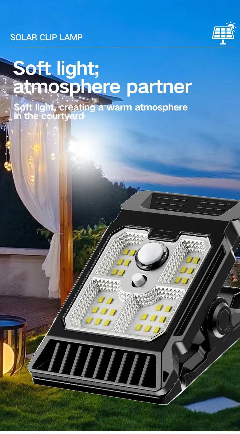 Solar powered courtyard lamp, household garden lighting, human body sensing multifunctional outdoor clip on lawn lamp - PatioLix