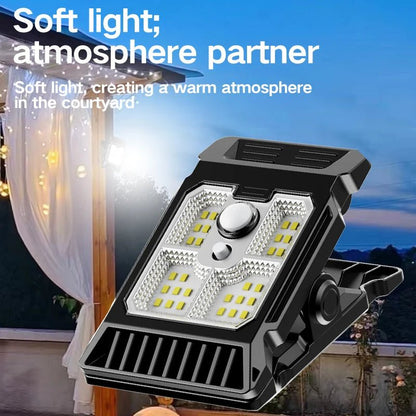 Solar powered courtyard lamp, household garden lighting, human body sensing multifunctional outdoor clip on lawn lamp - PatioLix