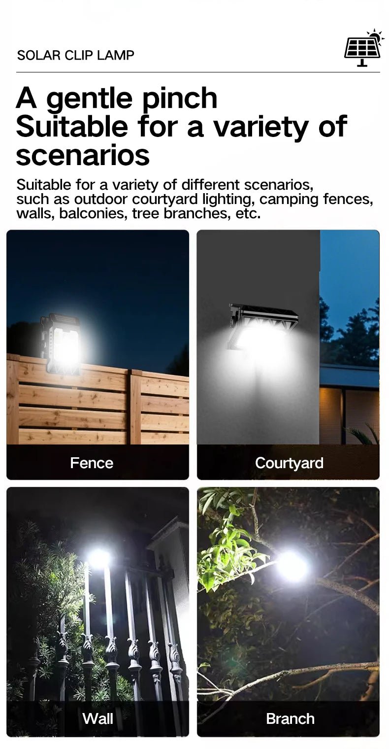 Solar powered courtyard lamp, household garden lighting, human body sensing multifunctional outdoor clip on lawn lamp - PatioLix