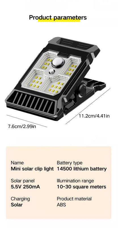 Solar powered courtyard lamp, household garden lighting, human body sensing multifunctional outdoor clip on lawn lamp - PatioLix