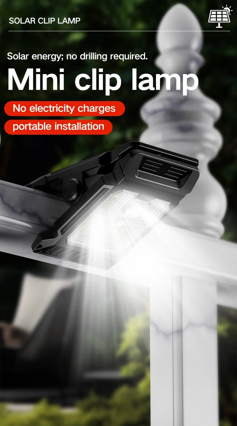 Solar powered courtyard lamp, household garden lighting, human body sensing multifunctional outdoor clip on lawn lamp - PatioLix