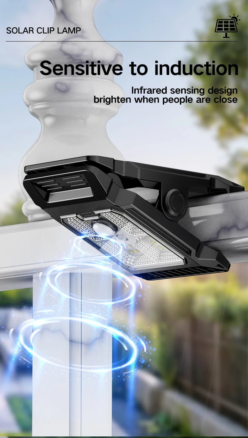Solar powered courtyard lamp, household garden lighting, human body sensing multifunctional outdoor clip on lawn lamp - PatioLix