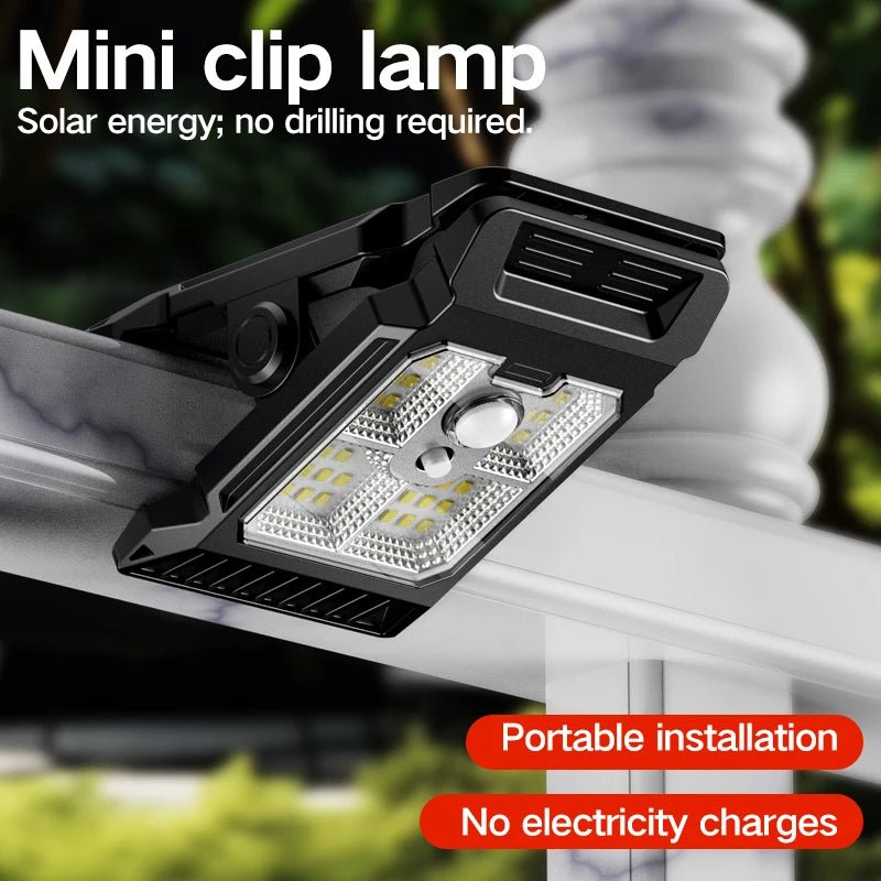 Solar powered courtyard lamp, household garden lighting, human body sensing multifunctional outdoor clip on lawn lamp - PatioLix