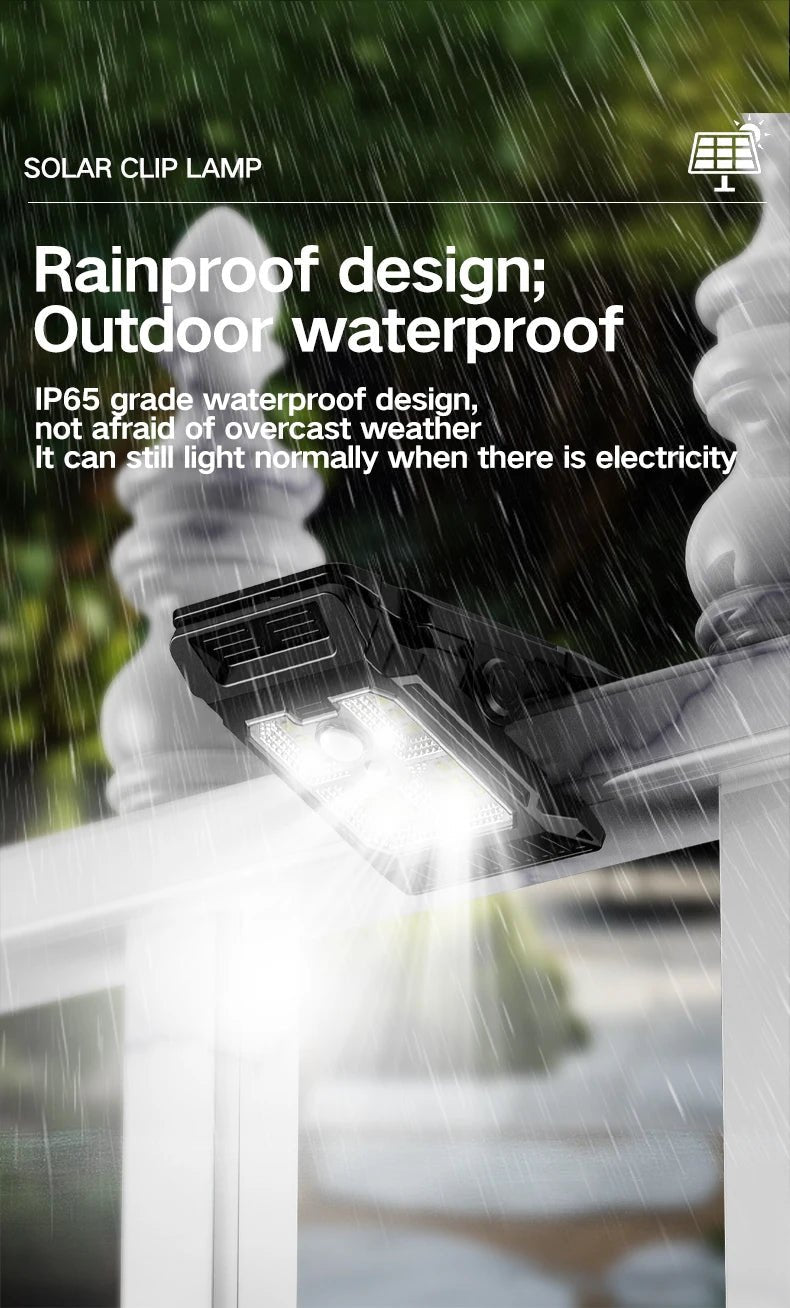 Solar powered courtyard lamp, household garden lighting, human body sensing multifunctional outdoor clip on lawn lamp - PatioLix