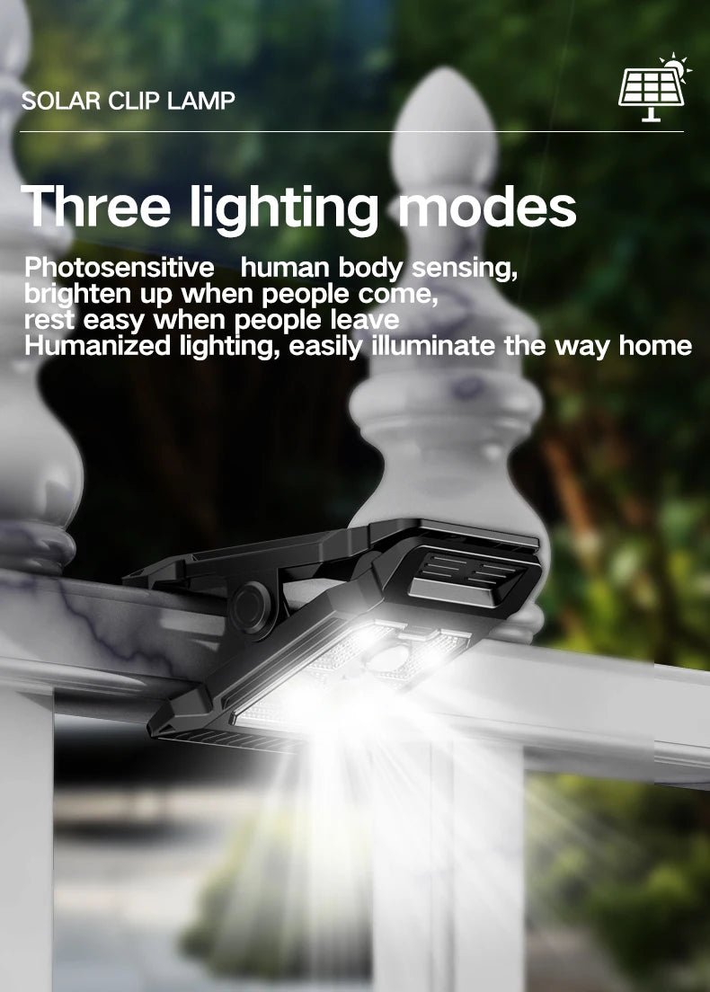 Solar powered courtyard lamp, household garden lighting, human body sensing multifunctional outdoor clip on lawn lamp - PatioLix