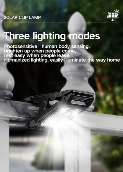 Solar powered courtyard lamp, household garden lighting, human body sensing multifunctional outdoor clip on lawn lamp - PatioLix