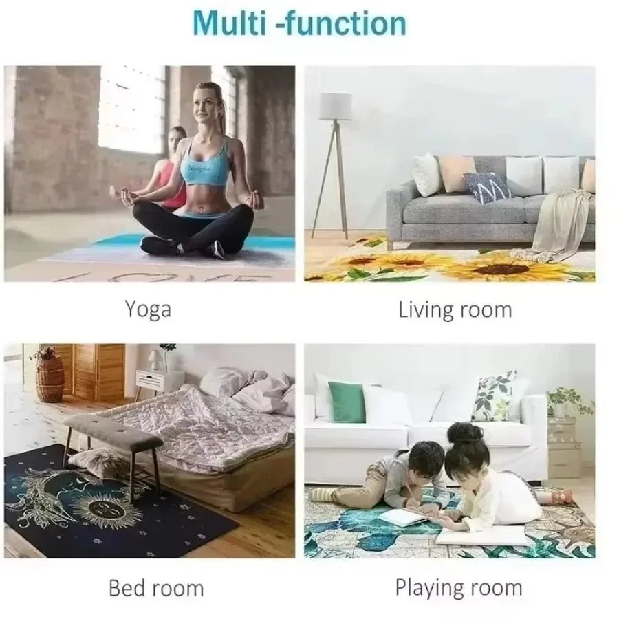 Sophisticated Nordic Blue and Gold Marble Floor Mat Geometric Carpet for Living Room or Bedroom Non - Slip Rug for Sofa Doormat - PatioLix
