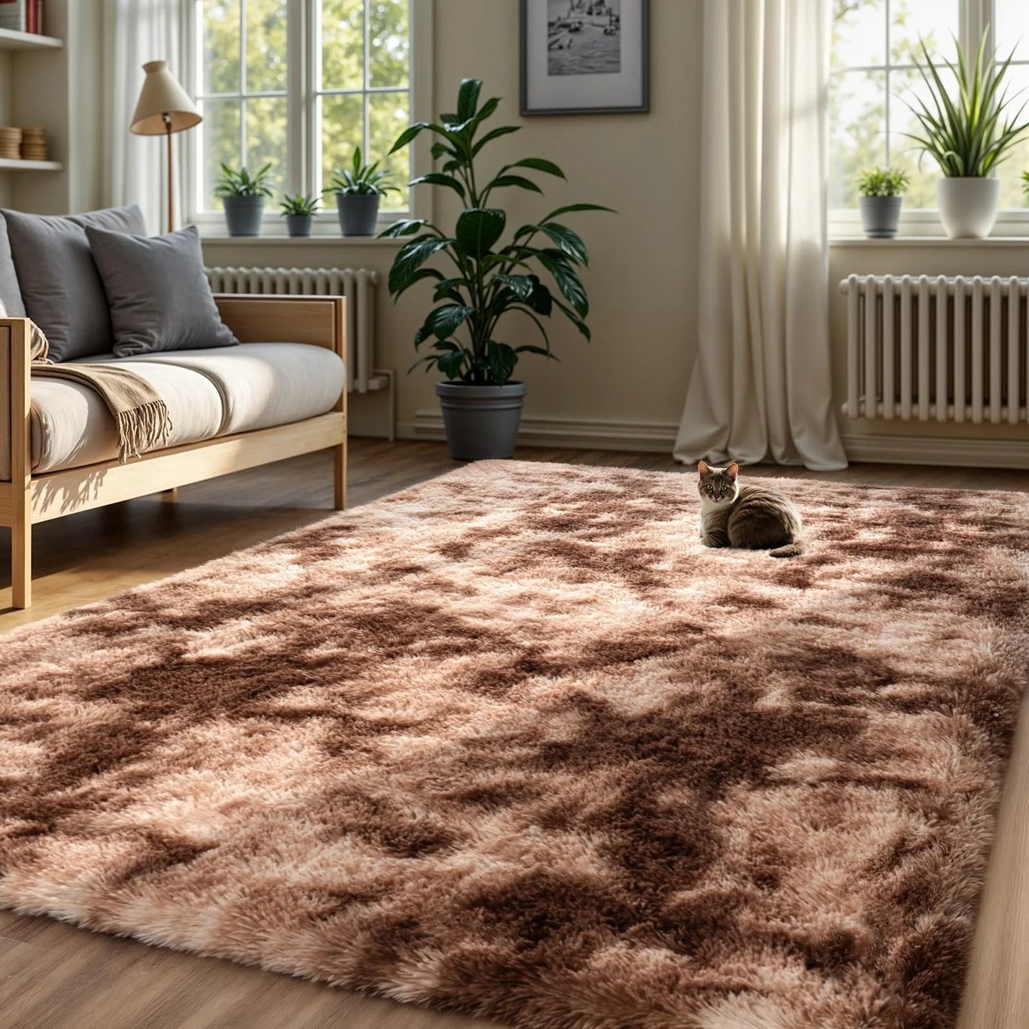 VIKAMA Minimalist Style Living Room Carpet, Fluffy And Slip - Resistant Children's Room Mat, Bathroom Carpet, Home Decoration - PatioLix