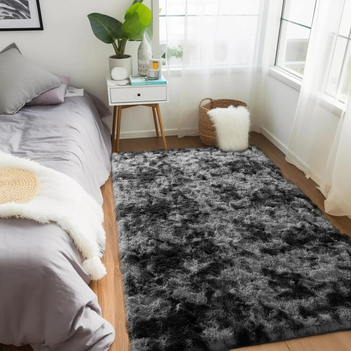 VIKAMA Minimalist Style Living Room Carpet, Fluffy And Slip - Resistant Children's Room Mat, Bathroom Carpet, Home Decoration - PatioLix