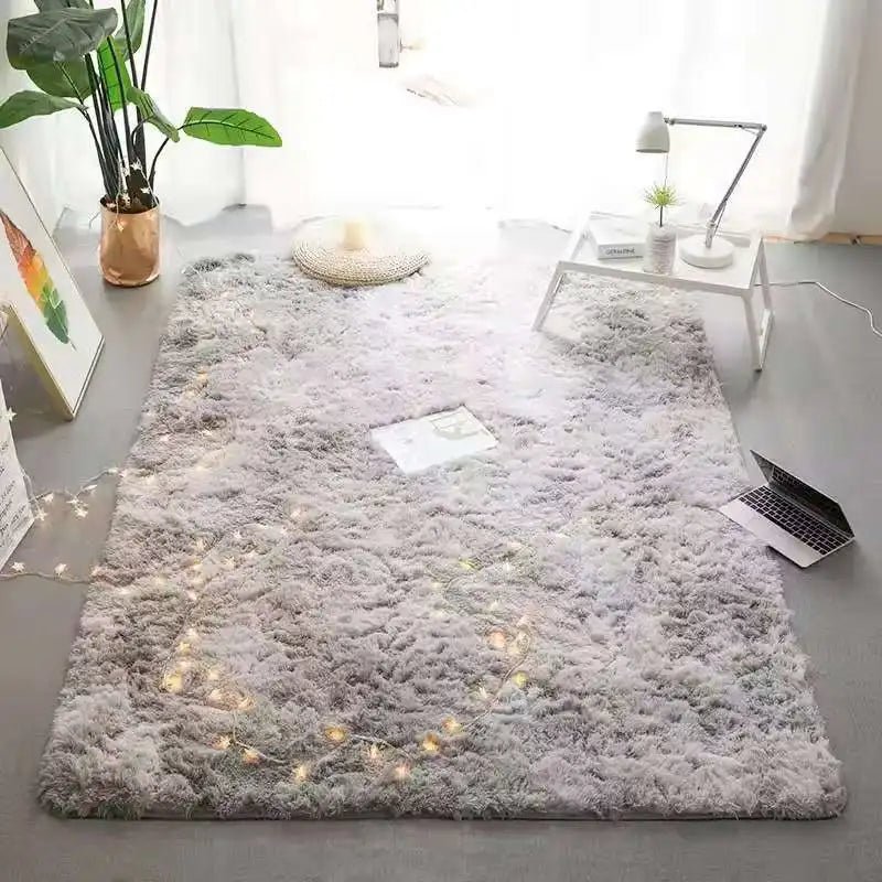 VIKAMA Tie - dyed Fluffy Carpets For Living Room Decor Bedside Rug Warm Plush Floor Mats Children's Room Play Mats Furry Carpet - PatioLix