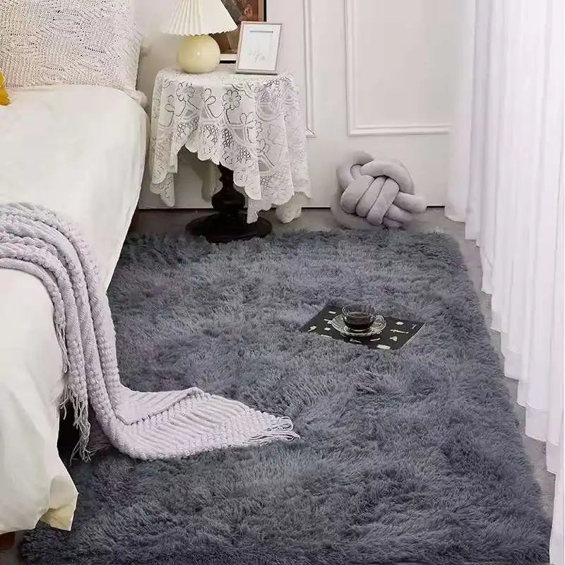VIKAMA Tie - dyed Fluffy Carpets For Living Room Decor Bedside Rug Warm Plush Floor Mats Children's Room Play Mats Furry Carpet - PatioLix
