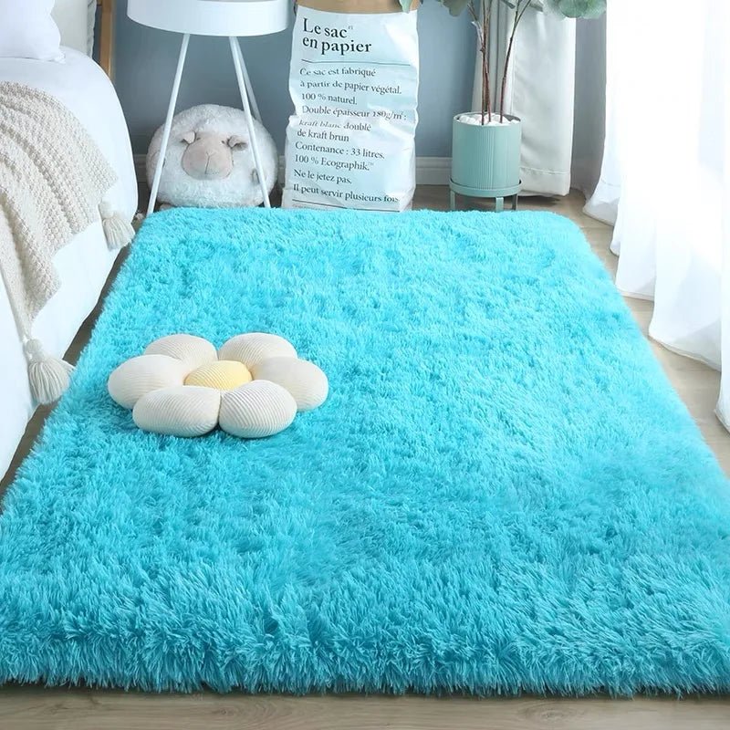 VIKAMA Tie - dyed Fluffy Carpets For Living Room Decor Bedside Rug Warm Plush Floor Mats Children's Room Play Mats Furry Carpet - PatioLix
