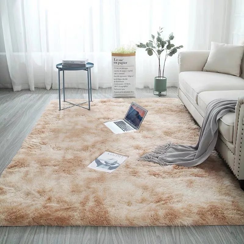 VIKAMA Tie - dyed Fluffy Carpets For Living Room Decor Bedside Rug Warm Plush Floor Mats Children's Room Play Mats Furry Carpet - PatioLix