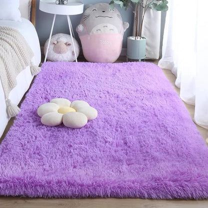 VIKAMA Tie - dyed Fluffy Carpets For Living Room Decor Bedside Rug Warm Plush Floor Mats Children's Room Play Mats Furry Carpet - PatioLix