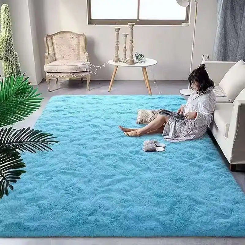VIKAMA Tie - dyed Fluffy Carpets For Living Room Decor Bedside Rug Warm Plush Floor Mats Children's Room Play Mats Furry Carpet - PatioLix