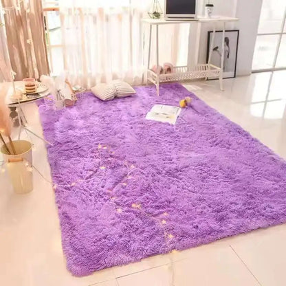 VIKAMA Tie - dyed Fluffy Carpets For Living Room Decor Bedside Rug Warm Plush Floor Mats Children's Room Play Mats Furry Carpet - PatioLix