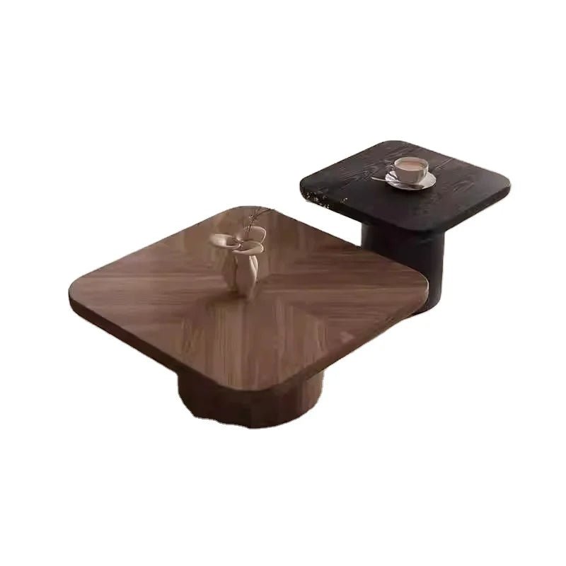 Walnut Coffee Table for Small Apartment Zebra Stripe Tatami Paint Square Several Combination for Household Living Room Furniture - PatioLix