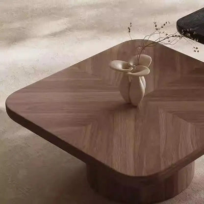 Walnut Coffee Table for Small Apartment Zebra Stripe Tatami Paint Square Several Combination for Household Living Room Furniture - PatioLix