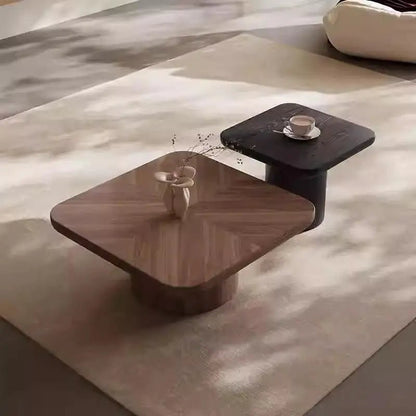 Walnut Coffee Table for Small Apartment Zebra Stripe Tatami Paint Square Several Combination for Household Living Room Furniture - PatioLix